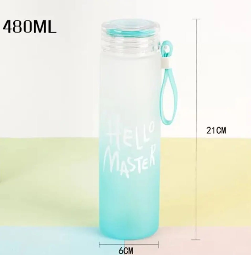 Frosted Glass Drinking Water bottle with lid