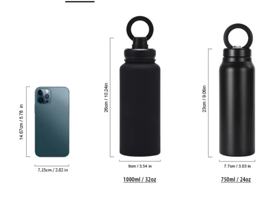 Magnetic Lid Water Bottle Phone Holder
