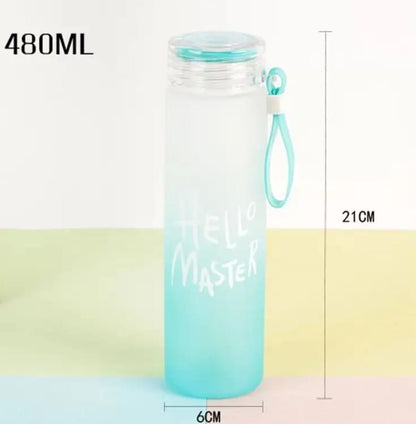 Frosted Glass Drinking Water bottle with lid