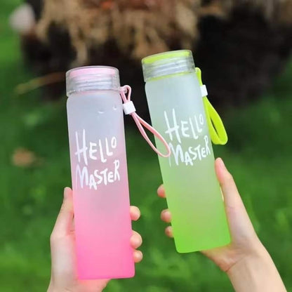Frosted Glass Drinking Water bottle with lid