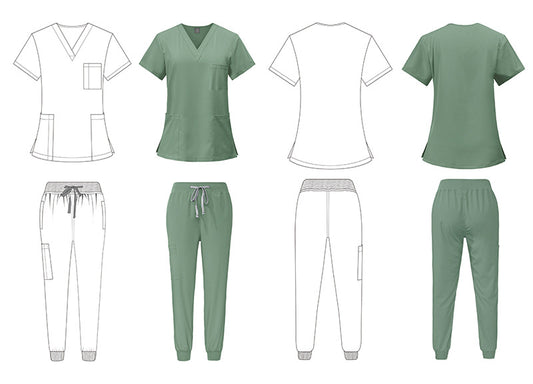 Quick-Drying Short-Sleeves Surgical Scrubs Set