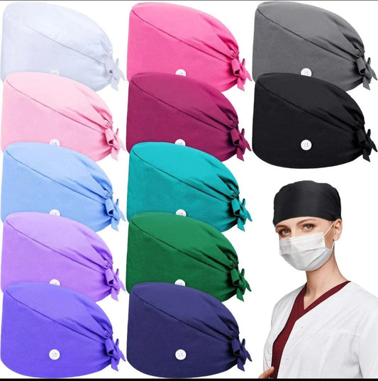 Adjustable Scrub Cap With Button