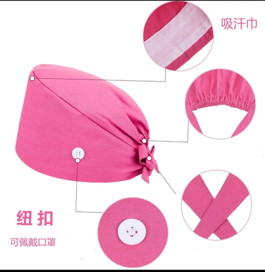 Adjustable Scrub Cap With Button
